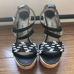 Jimmy Choo Black & White Wedges